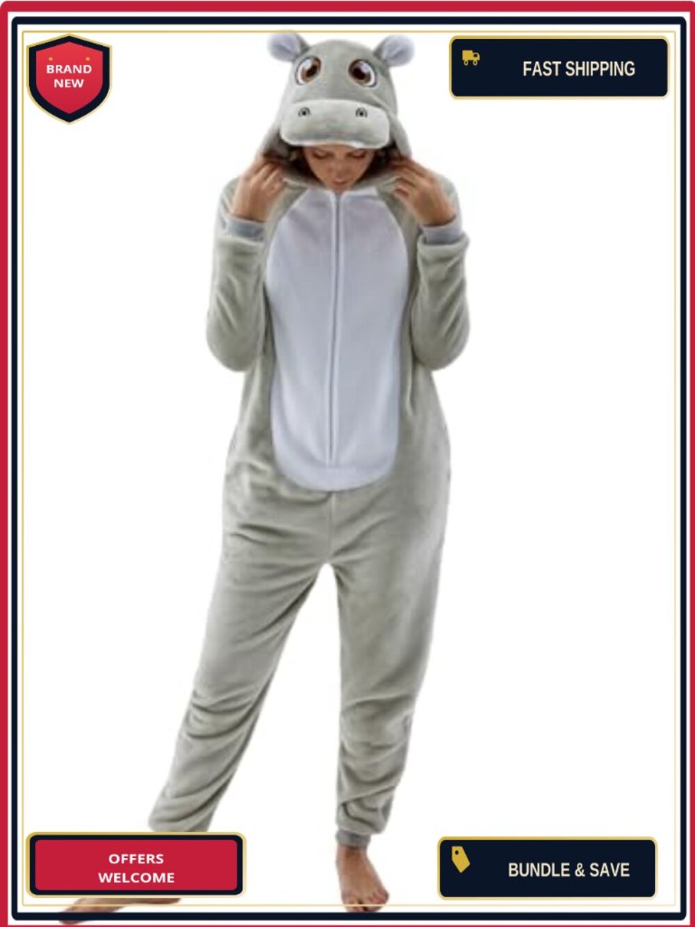 Unisex Adult Onesie Pajamas Flannel Fleece Animal Halloween Costume Sleepwear